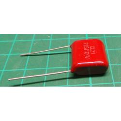 Capacitor: polyester, 2.2uF, 100VDC, Pitch: 15mm, ± 10%