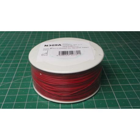 Wire-cable 0,05mm2 Cu, red, package 230m