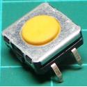 Microswitch SPST, Non-Latching, PCB Mount, Yellow Button