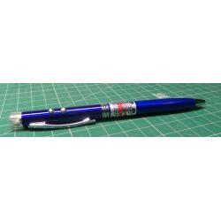 3 in 1 Red Laser Pointer + Ballpoint Pen + LED Flashlight Black Lamp 13.5cm, BLUE