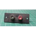 2x RCA/ Phono sockets, panel Mount, RED/BLACK