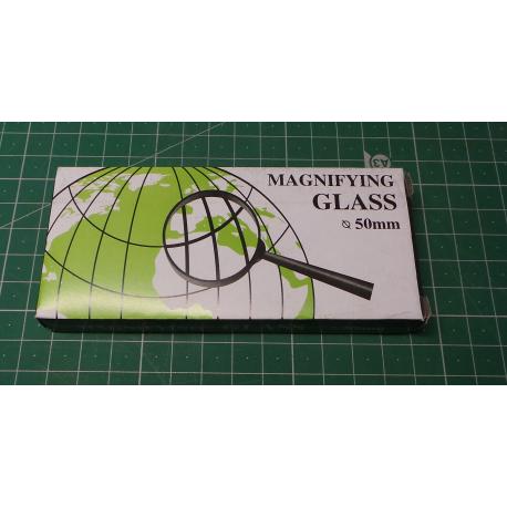 Magnifier 50mm, plastic holder, magnification 3x