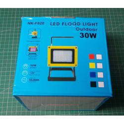 LED 30W Worklight, Lithium, rechargeable, 3x18650