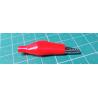 Crocodile clip, insulated, 35mm, red