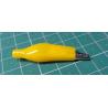 Crocodile clip, insulated, 35mm, yellow