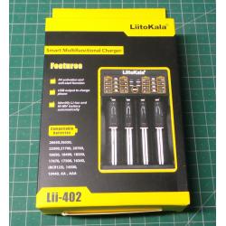 LiitoKala Lii-402 charger, 1-4x for Li-Ion or Ni-MH