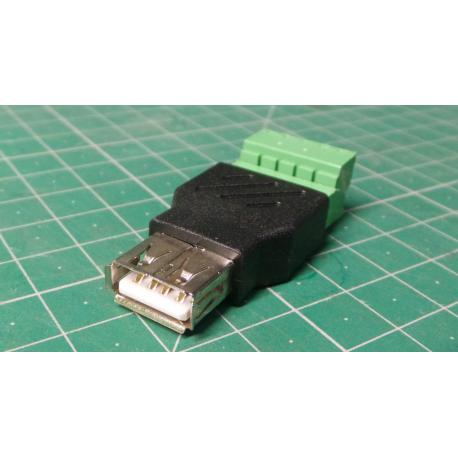 USB socket A with terminal block