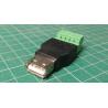 USB socket A with terminal block