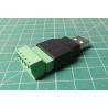 USB connector A with terminal block