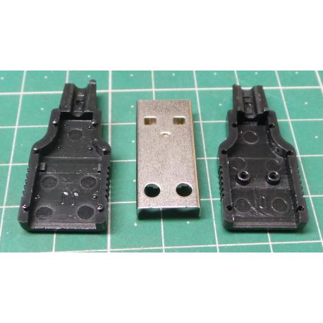 USB connector TYPE A for cable, plastic cover