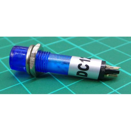 Kontrolka 12V LED, modrá do otvoru 7mm