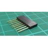 8 pin female socket, 2.54mm pitch, 11mm legs, Gold Flash