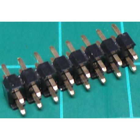 16 Pin DIL Header, Male, 2.54mm Pitch, Short Pins