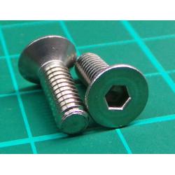 Screw , M4x12, Countersunk Hex, Stainless Steel