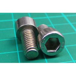 Screw, M6x12, Cheese Head, Hex, Stainless Steel