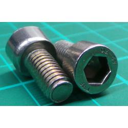 Screw, M6x12, Cheese Head, Hex, Stainless Steel