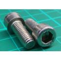 Screw, M6x15, Cheese Head, Hex, Stainless Steel