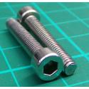 Screw, M4x25, Cheese Head, Hex, Stainless Steel
