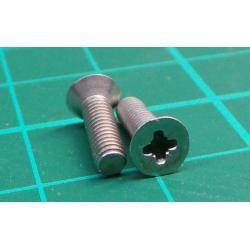 Screw, M3x10, Countersunk , Pozi, Stainless steel