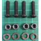 Screw set, M6x25, 4 screws + 4 nylon nuts + 4 washers, Stainless steel, Black coating