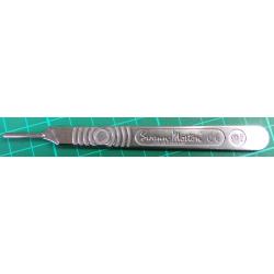 Scalpel handle, No. 3, Stainless steel