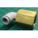 Pneumatic Fitting, SMC Elbow Threaded Adaptor to Rc 1/4 Female to Push In 6 mm, KQ2 Series