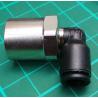 Pneumatic Fitting, Elbow, Threaded Adaptor to G 1/4" Female to Push In 6 mm, Legris LF3000 Series 20 bar
