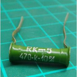 Resistor, 470k, 10%, 0.5W, RK-5