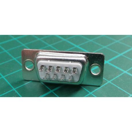 RS PRO 9 Way Panel Mount D-sub Connector Socket, 2.77mm Pitch
