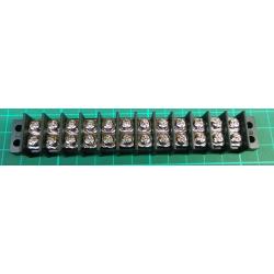 RS PRO 12 Way Non-Fused Terminal Block, 12 AWG, 20A, Free Hanging, Panel Mount, 4mm², Screw Terminals, 9.5mm,