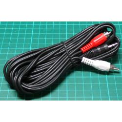 3.5mm Stereo Jack to 2xRCA, 5m