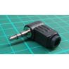 Jack Plug, 3.5mm, stereo, Plastic, Right Angled