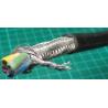 Cable, 4 Core, Screened, 13AWG, 3mm2, Stranded, PVC, 70deg, Grey, per meter