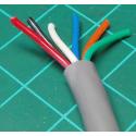 Cable, 6 Core, Unscreened, 22AWG, 0.34mm2, Stranded, PVC, 75deg, Grey, per meter