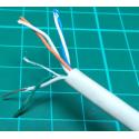 Cable, 3 Pair, Unscreened, 22AWG, 0.5mm2, Solid PVC, 75deg, White, Old Stock, per meter