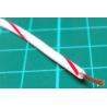 22AWG, 0.5mm2, Stranded, PVC, 105deg, White (Red Tracer)