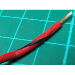 22AWG, 0.5mm2, Stranded, PVC, 105deg, Red (Black Tracer)