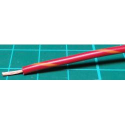 22AWG, 0.5mm2, Stranded, PVC, 105deg, Red (Orange Tracer)