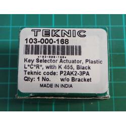 TEKNIC, 103-000-168, Key selector actuator, plastic L*C/R/, with K455, Black Teknic code: P2AK2-3PA