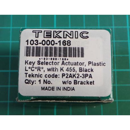 TEKNIC, 103-000-168, Key selector actuator, plastic L*C/R/, with K455, Black Teknic code: P2AK2-3PA