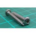 Screw, Self-Tapping, No.6, 25 mm, Stainless Steel A2, Pan Head Pozidriv