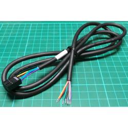 8 Pin Female Header (2.54mm Pitch DIL) to Tinned Wires, Black, 1.2m