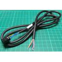 Female Header, 8 Pin, (2.54mm Pitch DIL) to Tinned Wires, Black, 1.15m