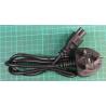 1.5m, Cloverleaf (Mickey Mouse) to UK Plug Cable