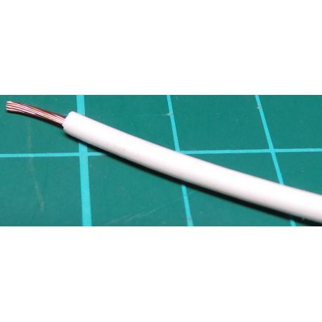22AWG, 0.5mm2, Stranded, PVC, 105deg, White