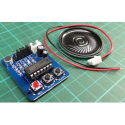 Hlasový záznamník s ISD1820 - modul pro záznam zvuku s reproduktorem