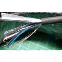 Cable, 4 Core, Screened (Foil + Drain Wire), 28AWG, 0.08mm2, Stranded, PVC, 70deg, Black, per meter