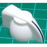 Knob, for 6mm knurled shaft, White, Style 3