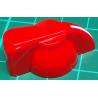 Knob, for 6mm knurled shaft, Red, Style 3