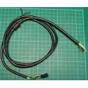 Female Header, 8 Pin, 50 pack (2.54mm Pitch DIL) to Tinned Wires, Black, 1.2m